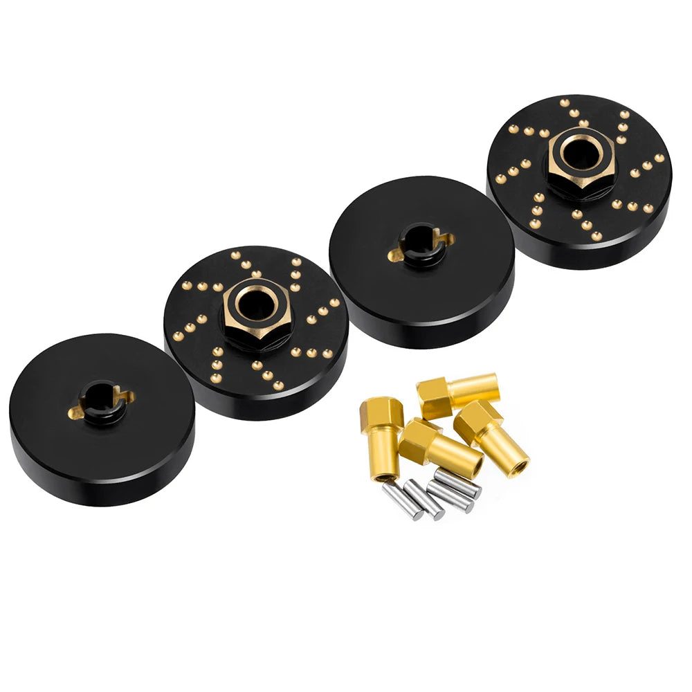 YEAHRUN 4Pcs TRX4M Wheel Hex Driver Adapters Brass Counterwe