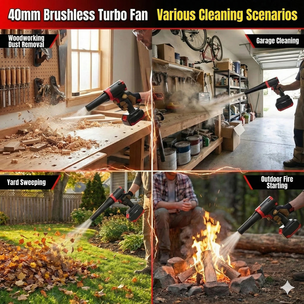 High-Power Brushless Electric Turbo Blower Handheld Leaf Blo