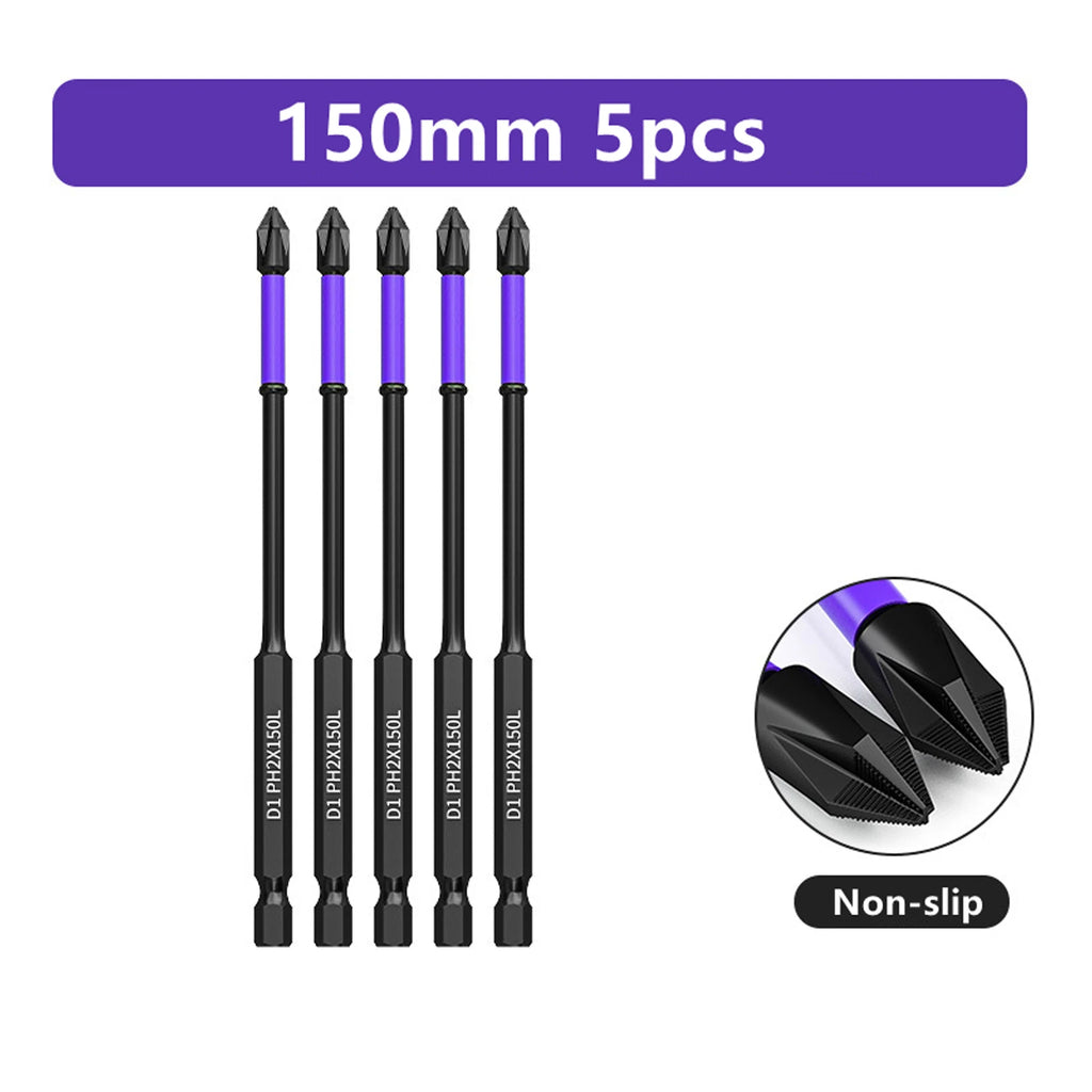 D1 Anti-Slip and Shock-Proof Bits Screwdriver Bits High Hardness Strong Magnetic 25/50/65/70/90/150mm PH2 Screwdriver Set
