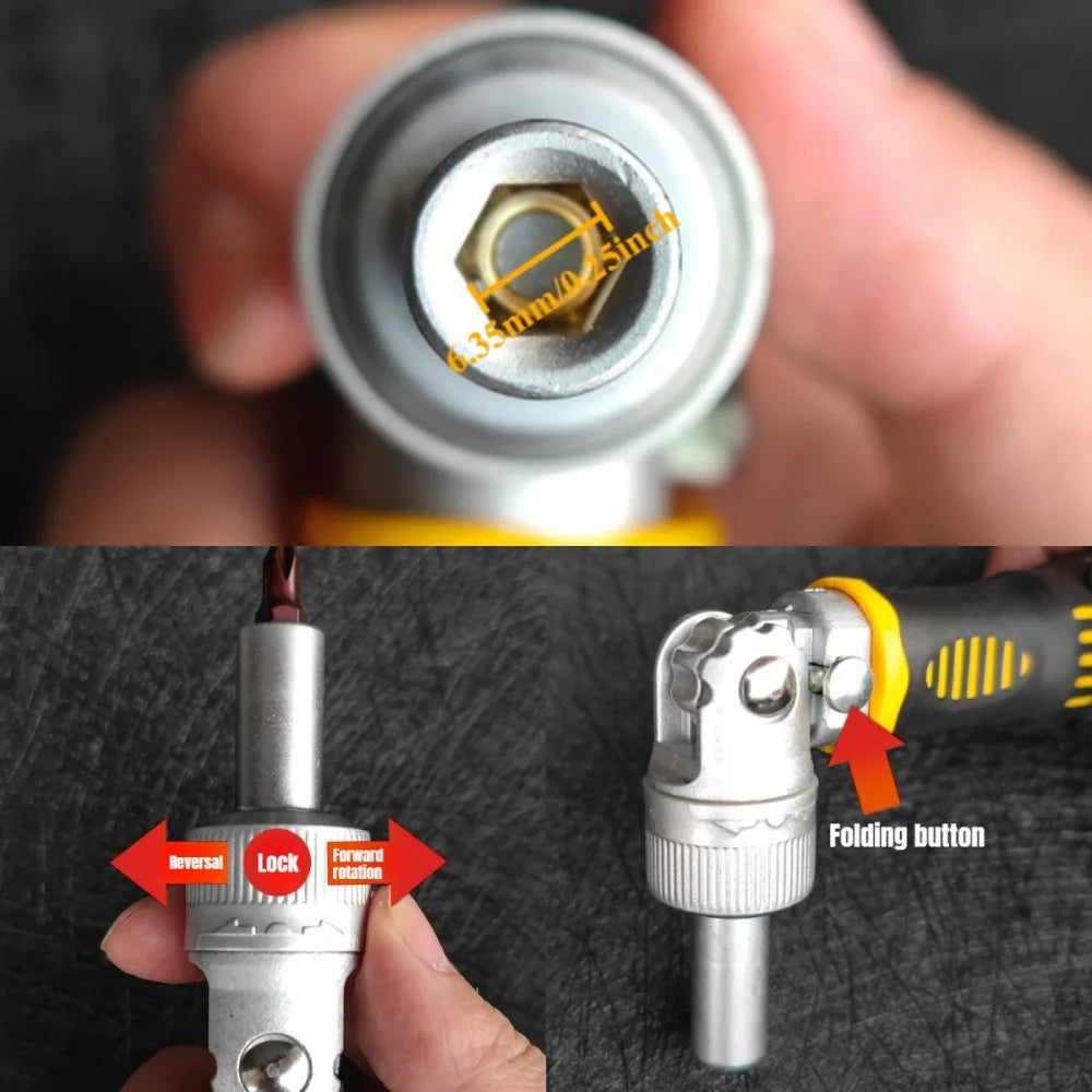 72-Tooth Ratchet two-way screwdriver Set bendable labor-savi