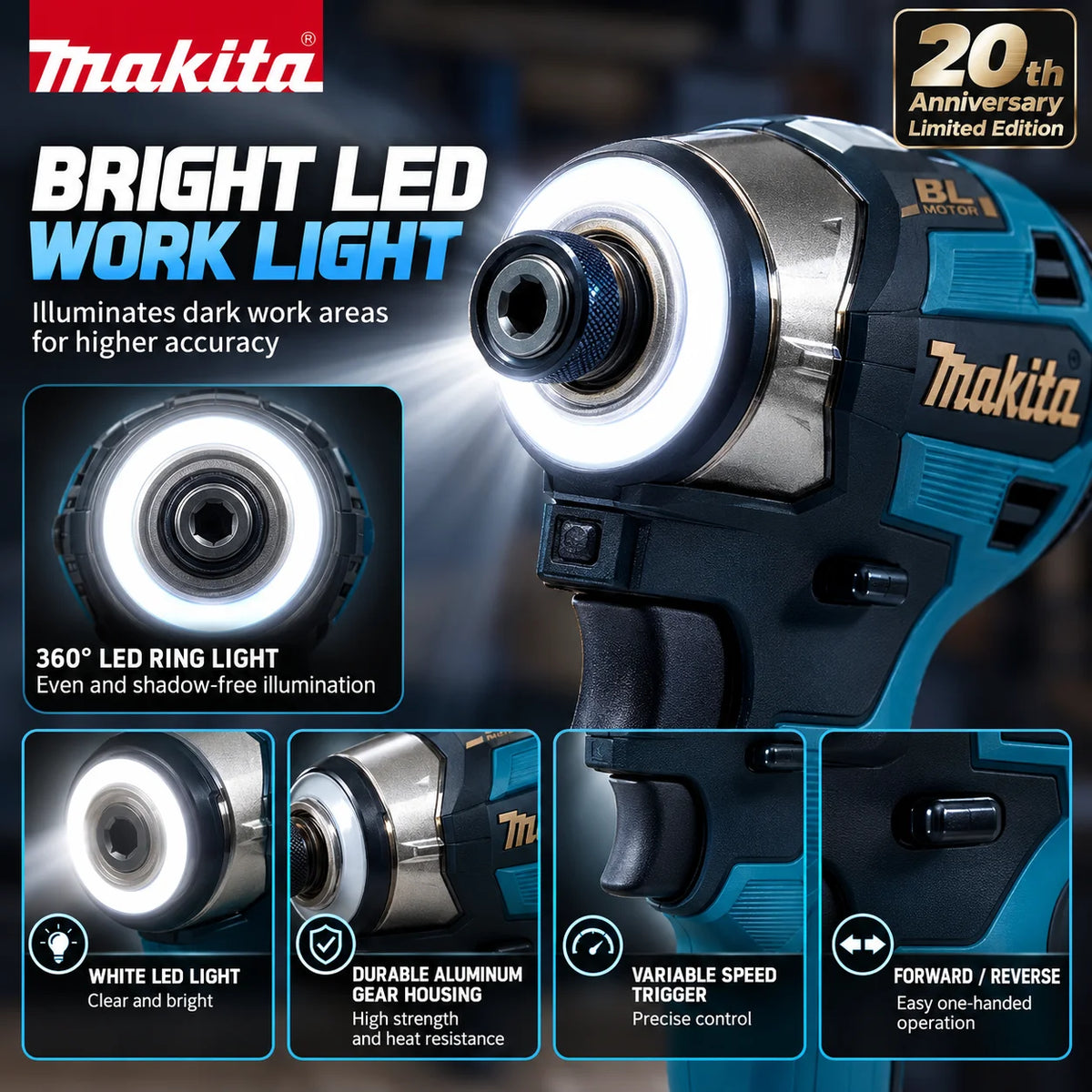 Makita DTD173 20th Anniversary Limited Edition Brushless Imp
