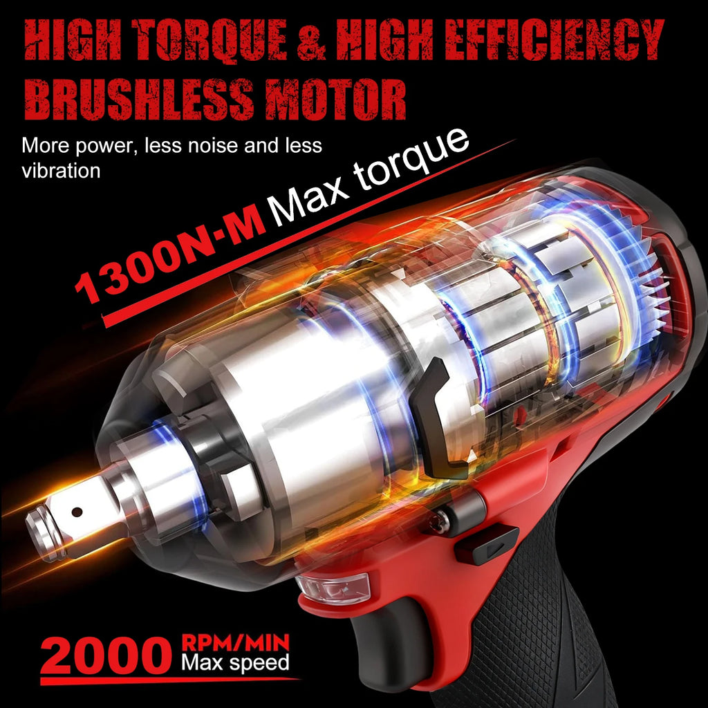 M-WALK 1/2 Brushless Impact Wrench 1300Nm High Torque Electr