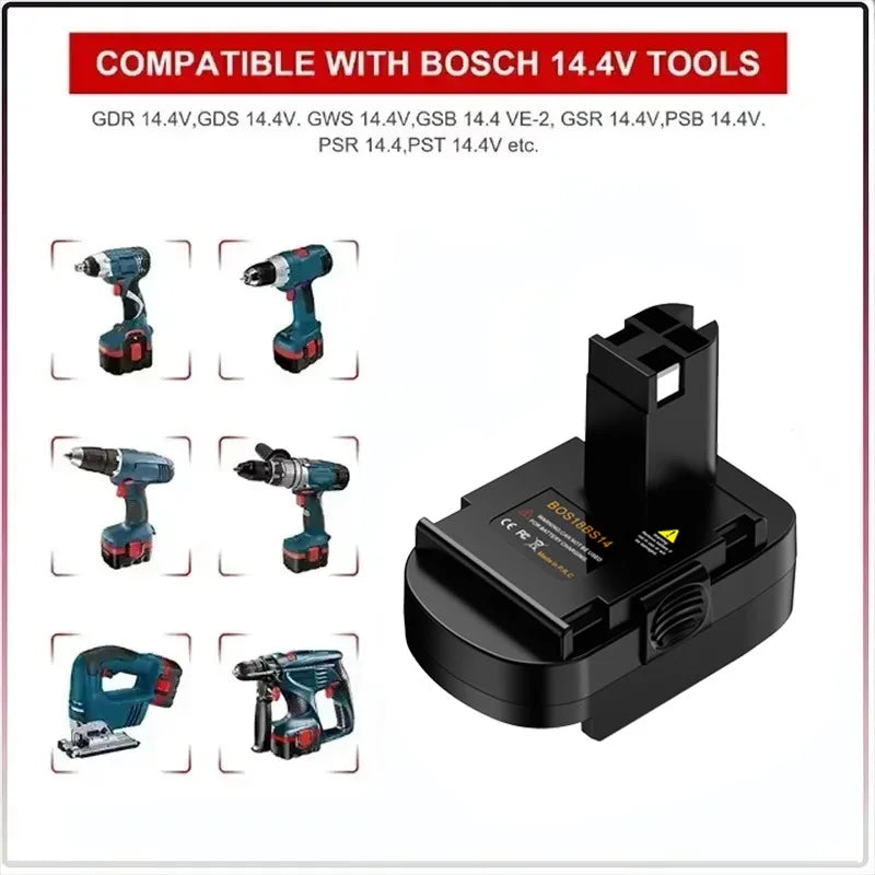 BOS18BS14 Battery Adapter for Bosch 14.4V Tools for Bosch 18