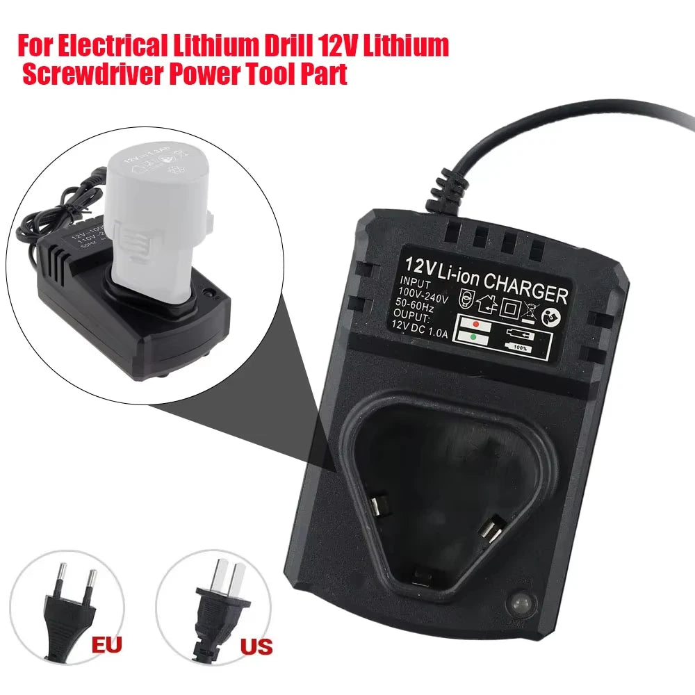 12V Li ion Battery Charger US EU Plug Universal Electric Dri