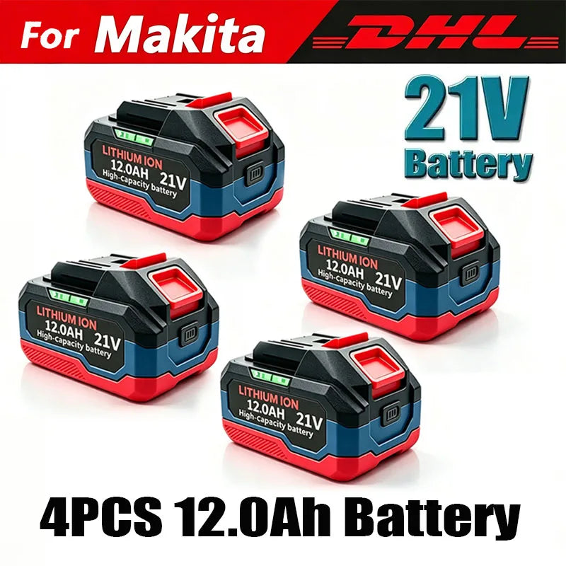 2026 New Version 21V 12.0Ah Li-ion Battery Replacement For Makita 18V Battery Suitable For Makita 21V Impact Wrench Power Tools