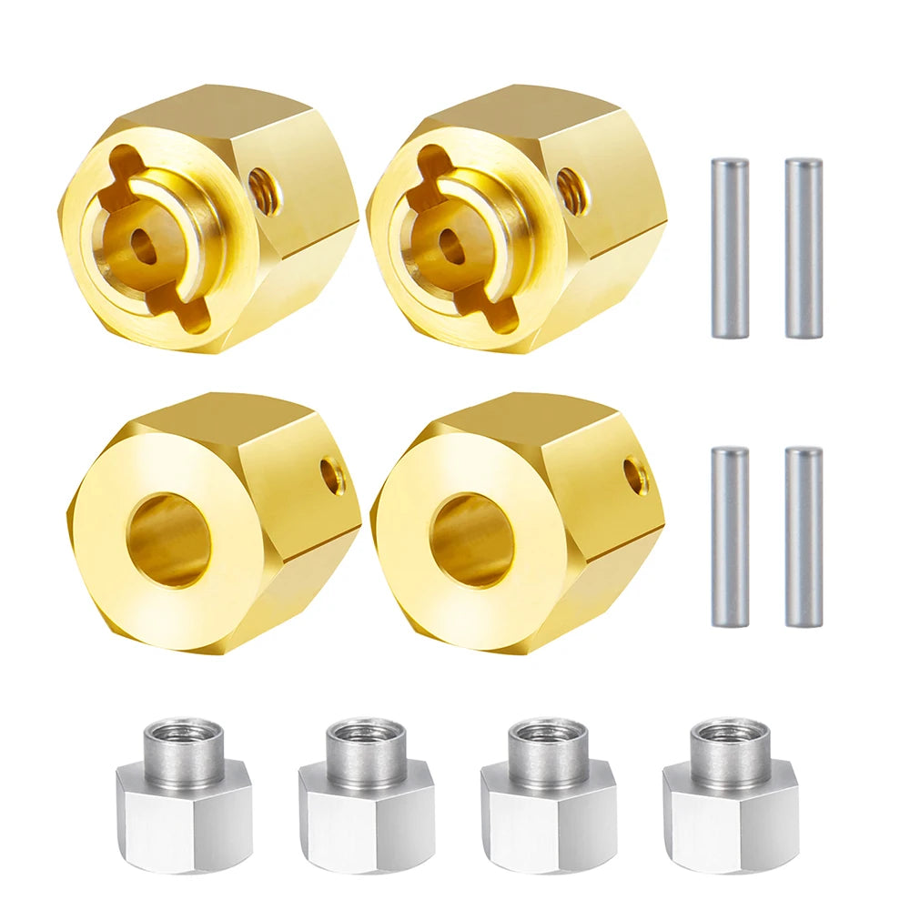 YEAHRUN 4PCS 12mm Hex Wheel Hub Drive Adapter 5/6/8/9/10/12mm for 1/10 RC Crawler Axial SCX10 III AXI03007 AXI03004 Capra