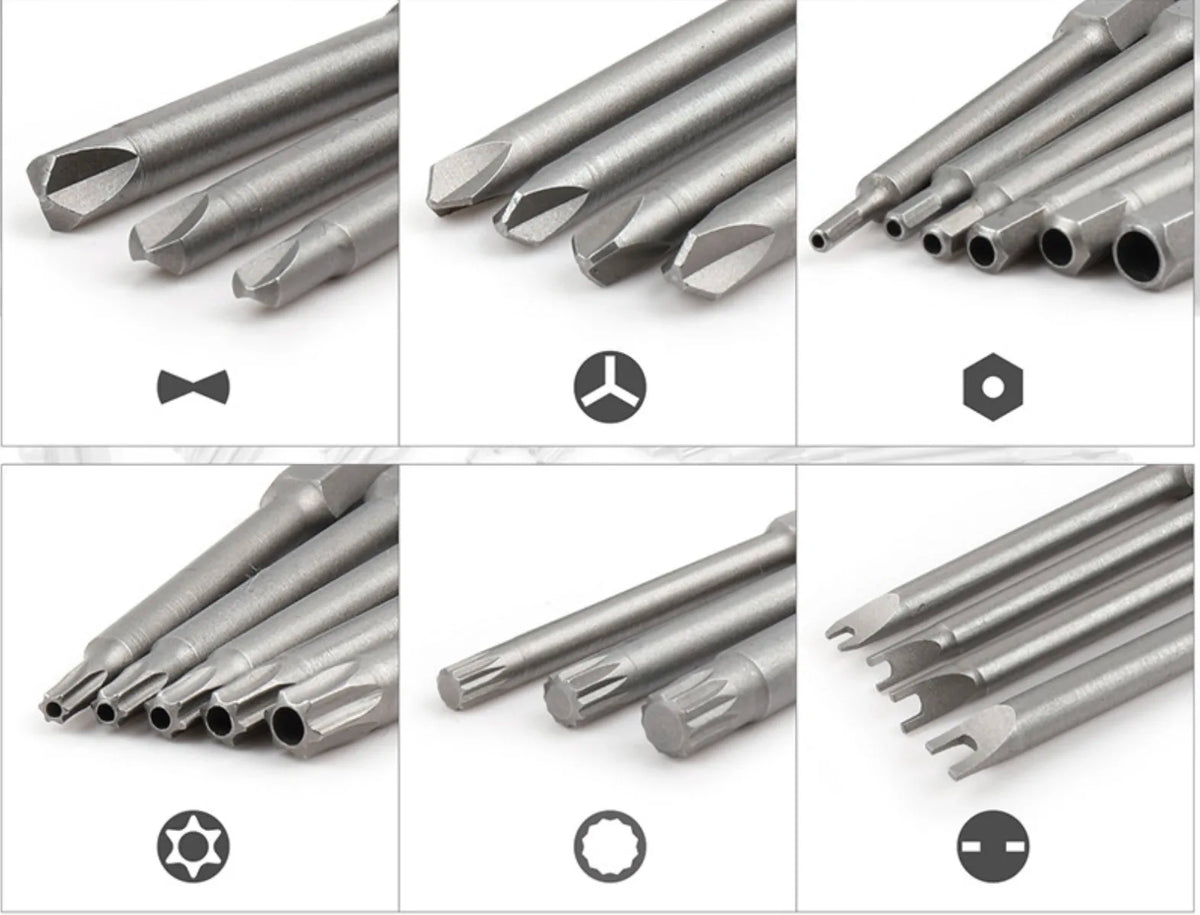 50pcs Extra Long Reach Bit Set 75mm Security Screwdriver Bit