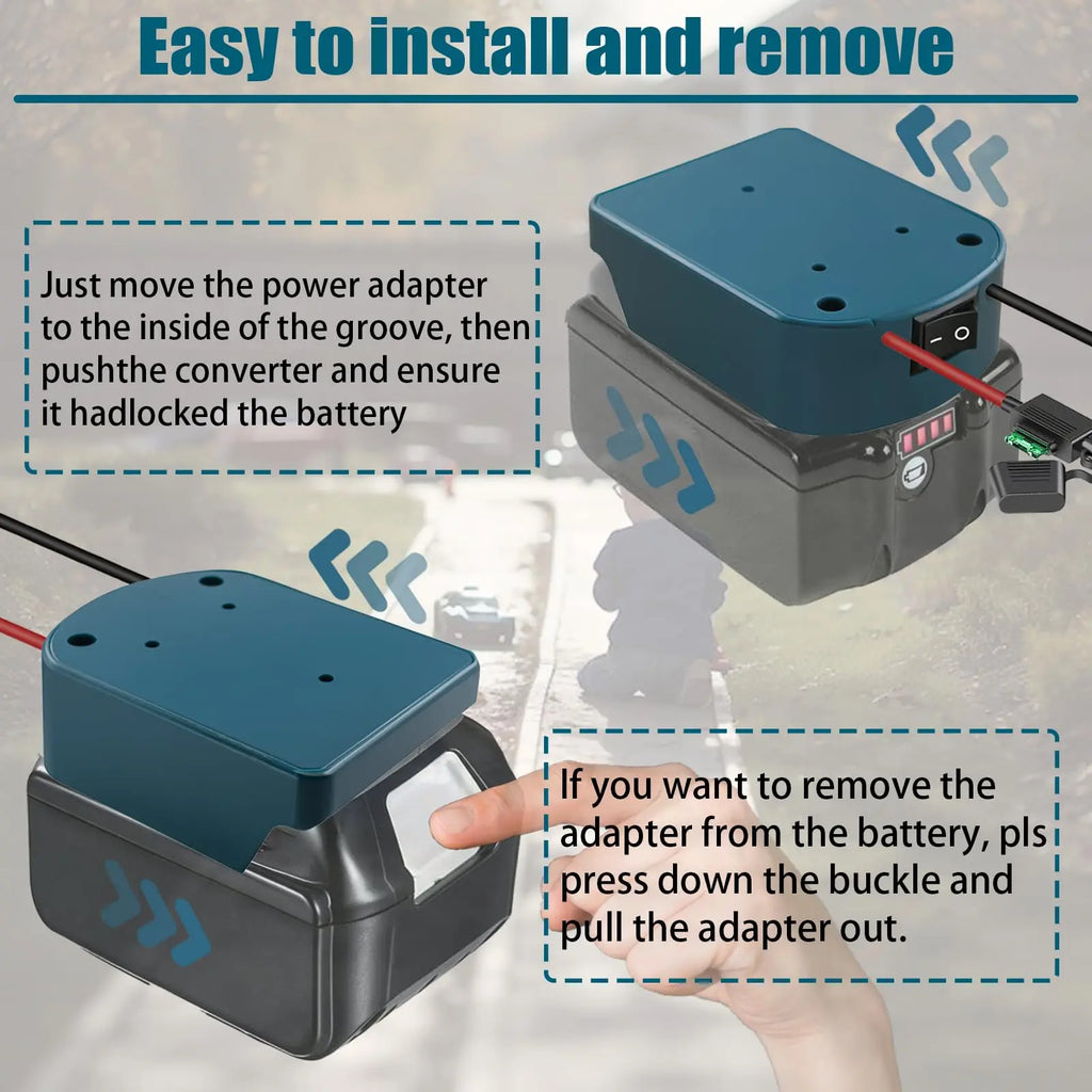 External Battery Adapter Converter for MT Makita 14V/18V Bat