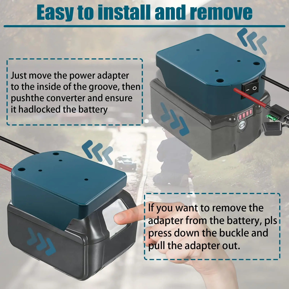 External Battery Adapter Converter for MT Makita 14V/18V Bat