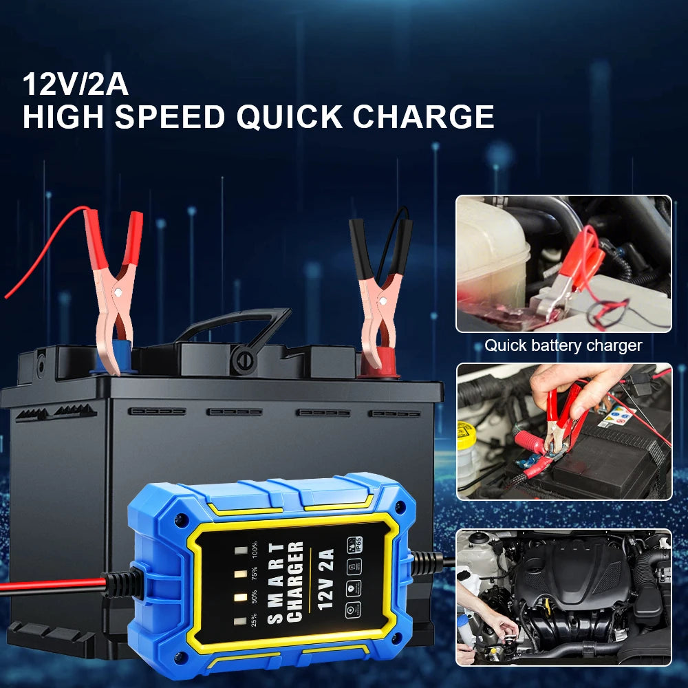 Intelligent Car Battery Charger Full Automatic Fast Power Ch