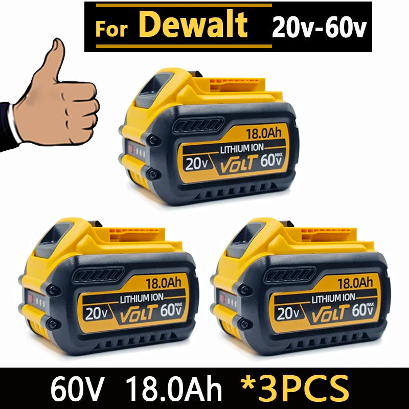 New High-Power for DEWALT 20V/60V Battery DCB200 DCB205 DCB206 Power Tool 18V Battery 3AH 8AH 12AH 18AH Batteries DCD805