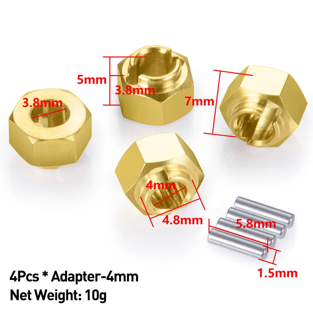 AXSPEED TRX4M Brass Weight Steering Link Blocks Knuckle Diff Cover Caster Blocks Hex Adapter for 1/18 TRX4M Upgrade Parts