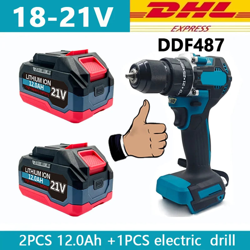 21V 12.0AH For Makita 18V Battery Power Tool Battery LED Indicator Batteries Pack For Makita 18V Cordless Electric Power Tools