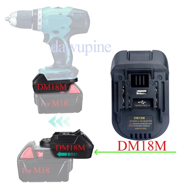 DM18M Converter Adapter For Milwaukee For M18 For Dewalt 20V