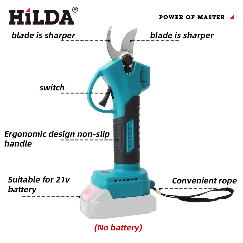 HILDA Brushless Electric Pruning Shears Cordless Fruit Tree 