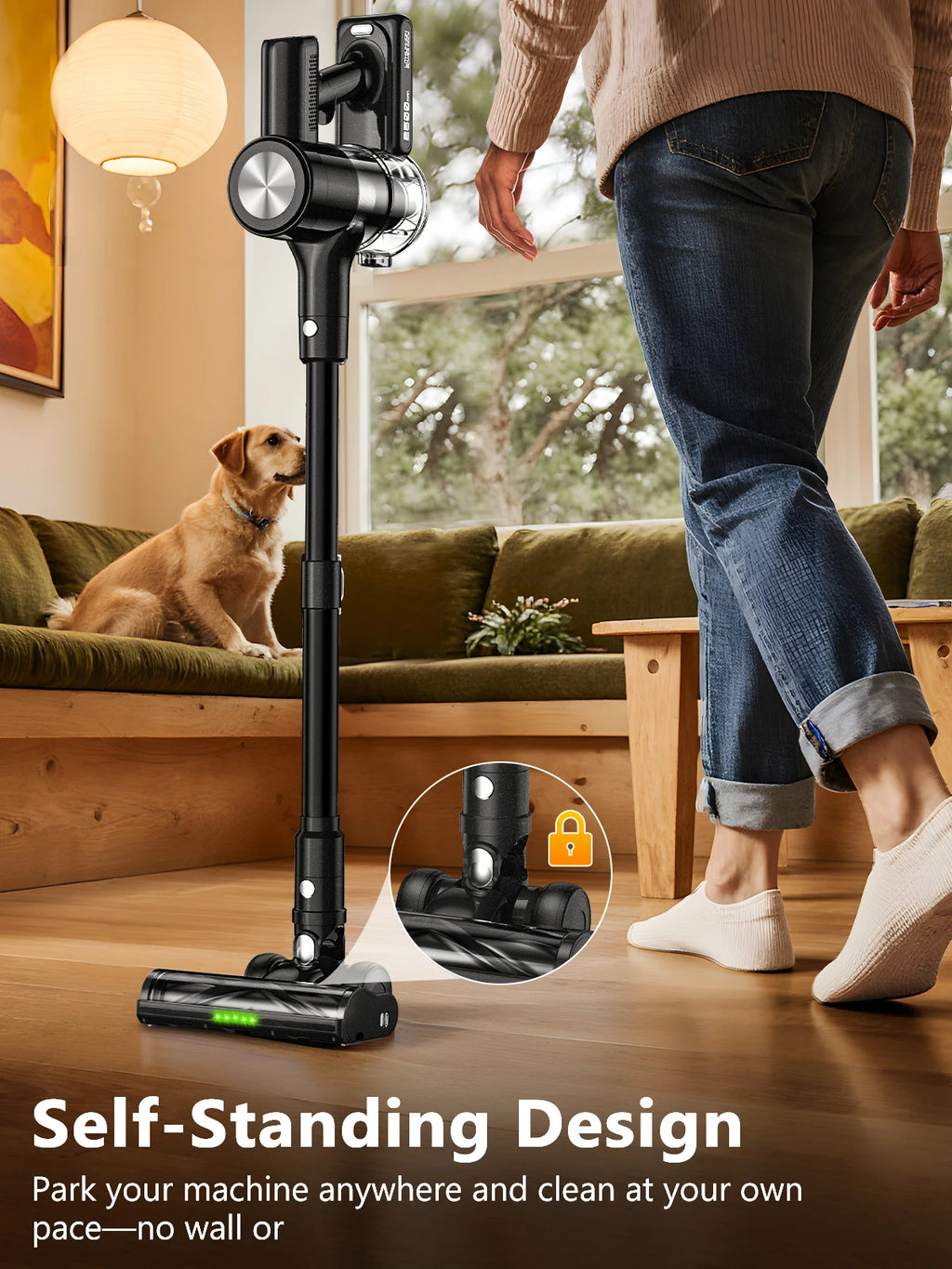 Cordless Vacuum Cleaner 55Kpa/55min Self-Standing Powerful S