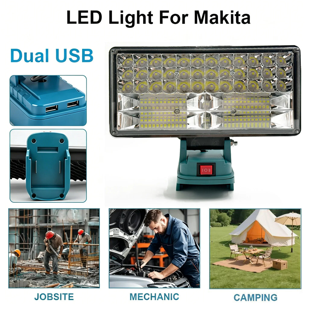 LED Work Lights for Makita 18V Lithium Battery Handheld Lamp