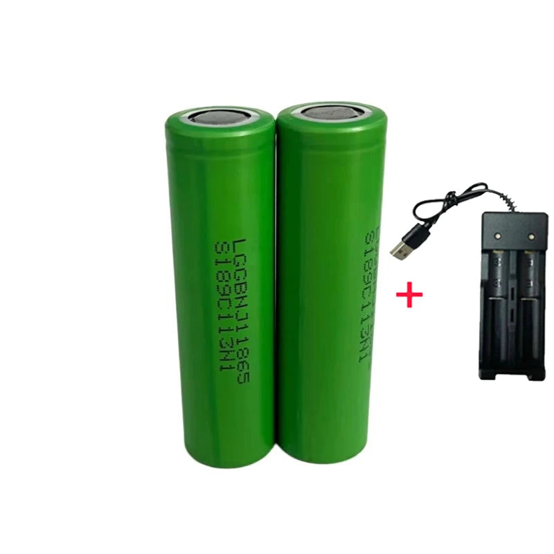 New 18650 Lithium Battery 1200mAh 3.7V INR18650 MJ1 High Power Tool Battery Flashlight 18650 Rechargeable Battery + Charger