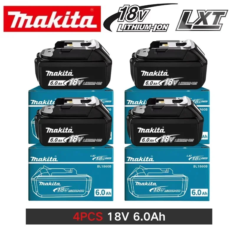 Genuine Makita 18V 6.0Ah battery with charger set for Makita 18V power tool DDF487 DTW700 GBA404 DUC150Z DHR183Z