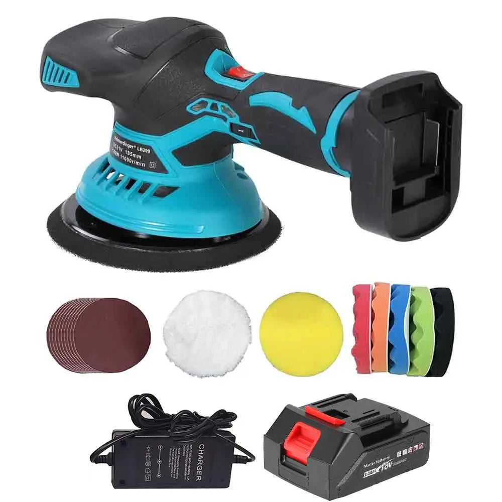 Heimerdinger 18V 150mm Cordless Mini Polisher Power Tools 1100W 11000rpm 6-Speed Low Noise Car/Furniture Polish