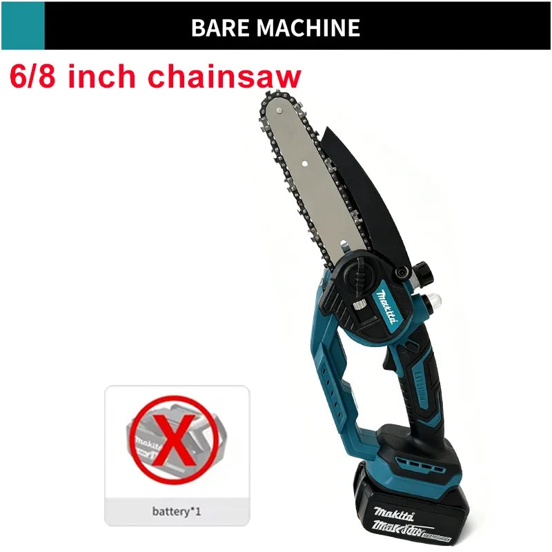 Makita 6/8 Inch Mini Electric Chain Saw Portable Pruning Chainsaw Garden Wood Cutter Power Tool With LED Fit 18V-21V Battery