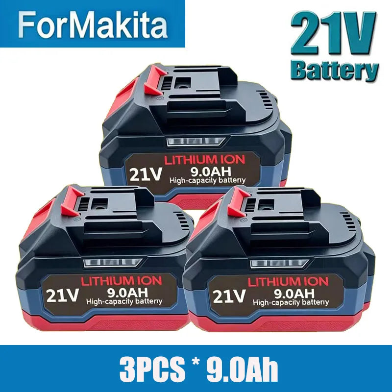 Original for Makita 21V Battery 6AH-12AH Power Tool Lithium Battery LED Indicator Batteries Pack for Makita 18V Battery Pins