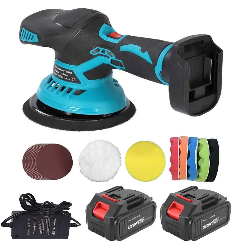 Heimerdinger 18V 150mm Cordless Mini Polisher Power Tools 1100W 11000rpm 6-Speed Low Noise Car/Furniture Polish