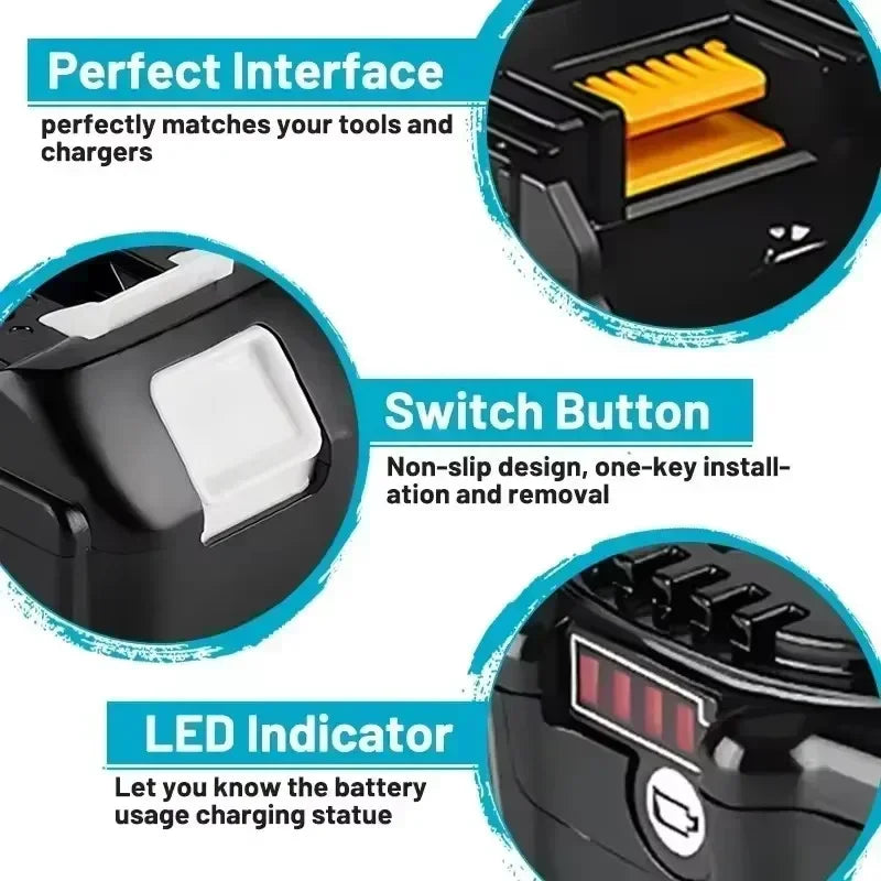 Makita 18V BL1860B Rechargeable Battery for 18V Power Tools 