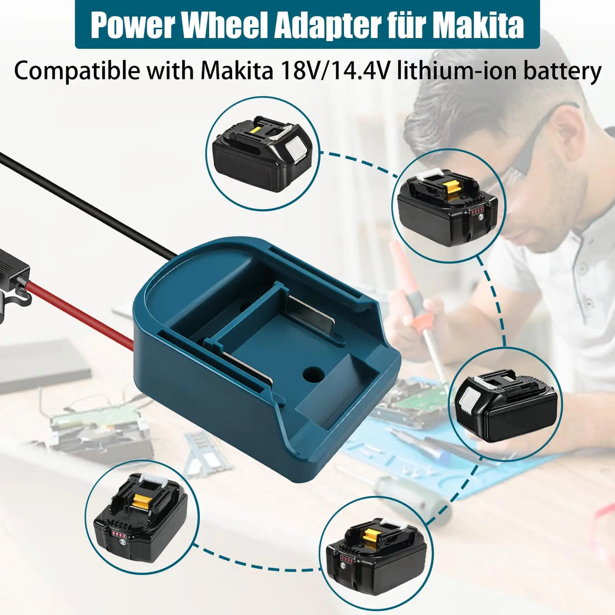 External Battery Adapter Converter for MT Makita 14V/18V Bat