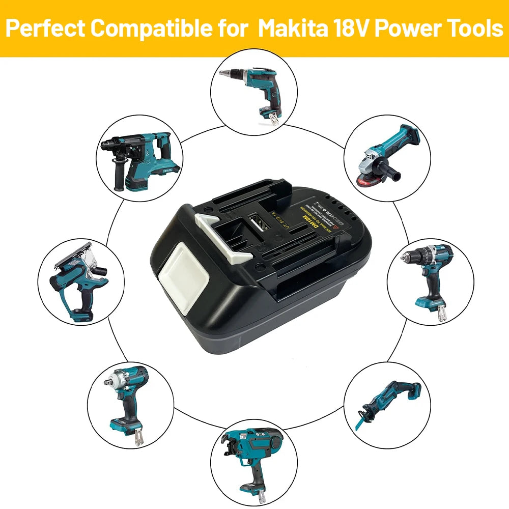 DM18M Battery Adapter Compatible for Dewalt 18v-20v Lithium 