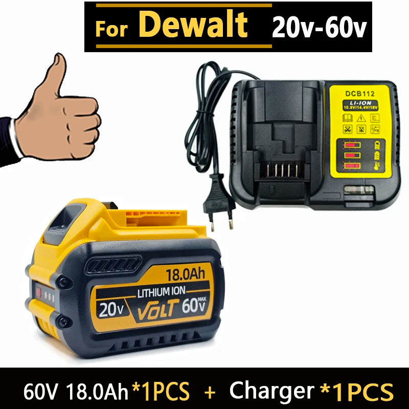 New High-Power for DEWALT 20V/60V Battery DCB200 DCB205 DCB206 Power Tool 18V Battery 3AH 8AH 12AH 18AH Batteries DCD805