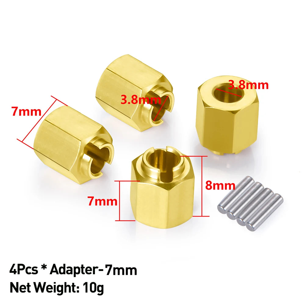 AXSPEED TRX4M Brass Weight Steering Link Blocks Knuckle Diff Cover Caster Blocks Hex Adapter for 1/18 TRX4M Upgrade Parts