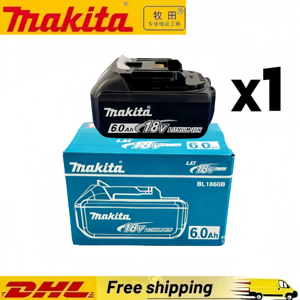 Genuine 6AH Makita BL1860 6Ah Battery Power Tools Li-ion Replacement LXT BL1850 BL1840 for 18V Screwdriver with BMS 18V Battery