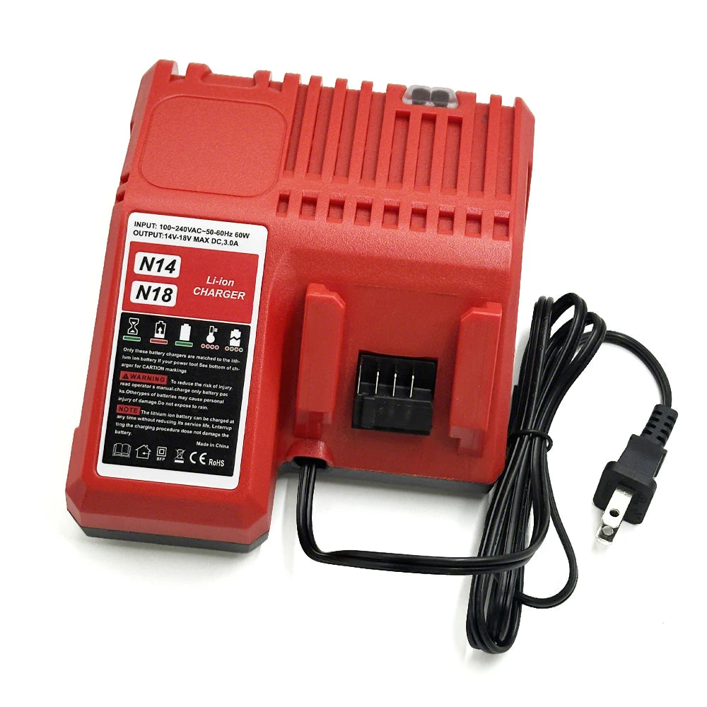 Rapid Replacement Charger for Milwaukee 14V/18V Li-Ion Batte
