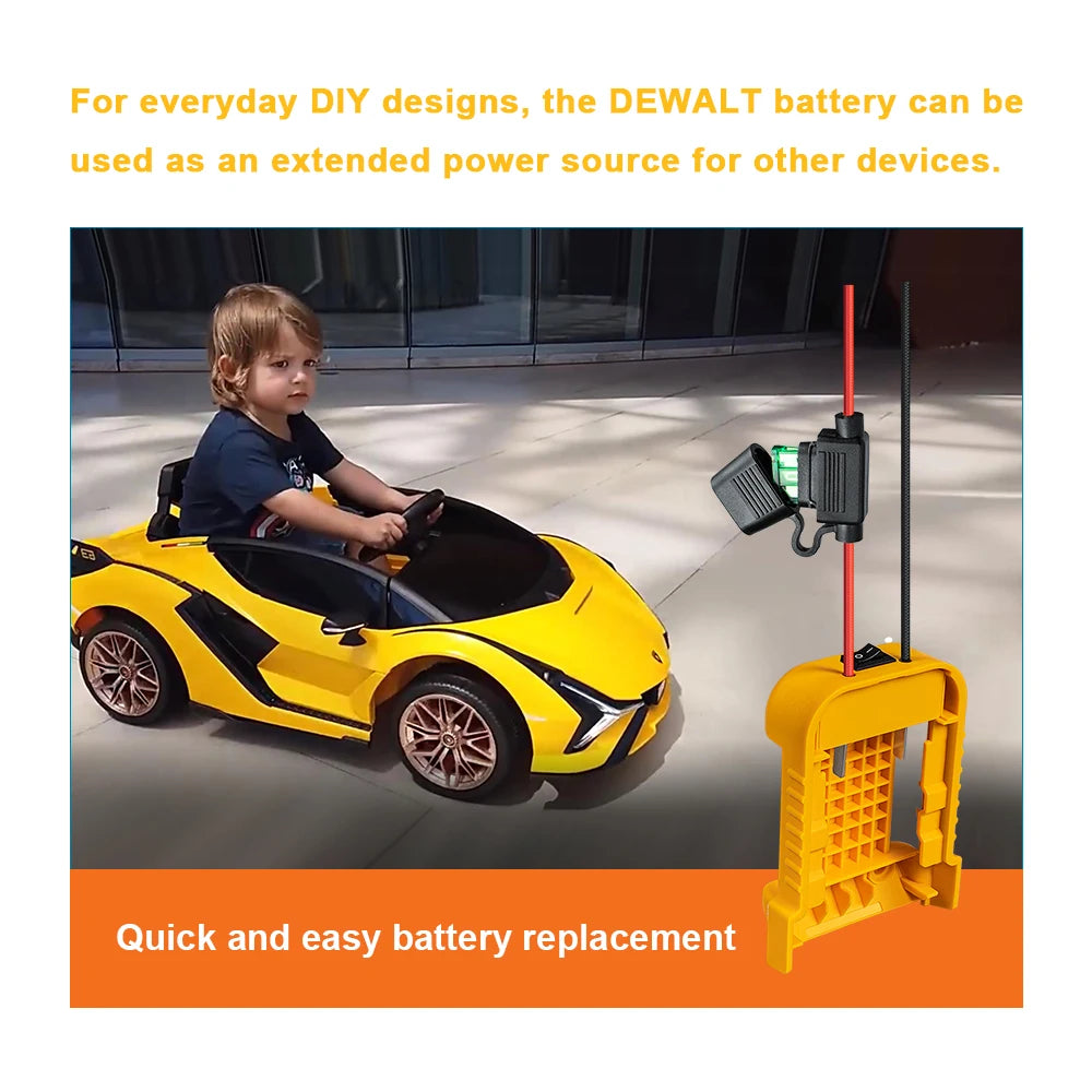 External Battery Adapter Converter for DEWALT 18V/20V/54V Ba