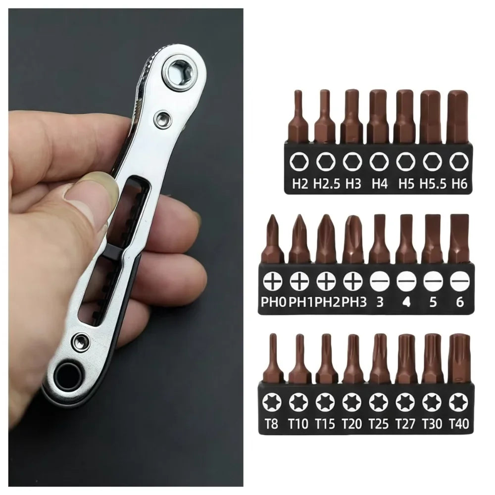 Right Angle Screwdriver Set Mini Ratcheting 90 Degree Offset