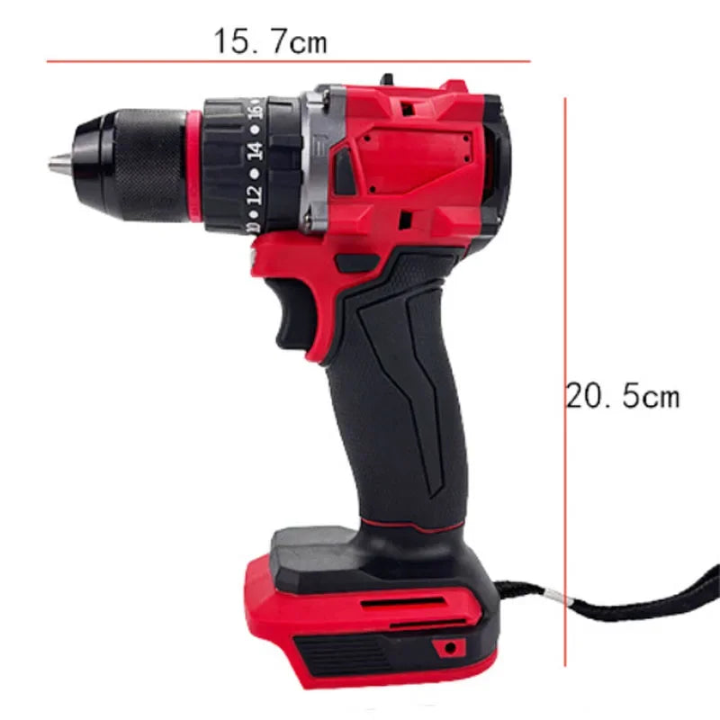 For Milwaukee 18V Battery Brushless Electric Drill 20+3 Torq