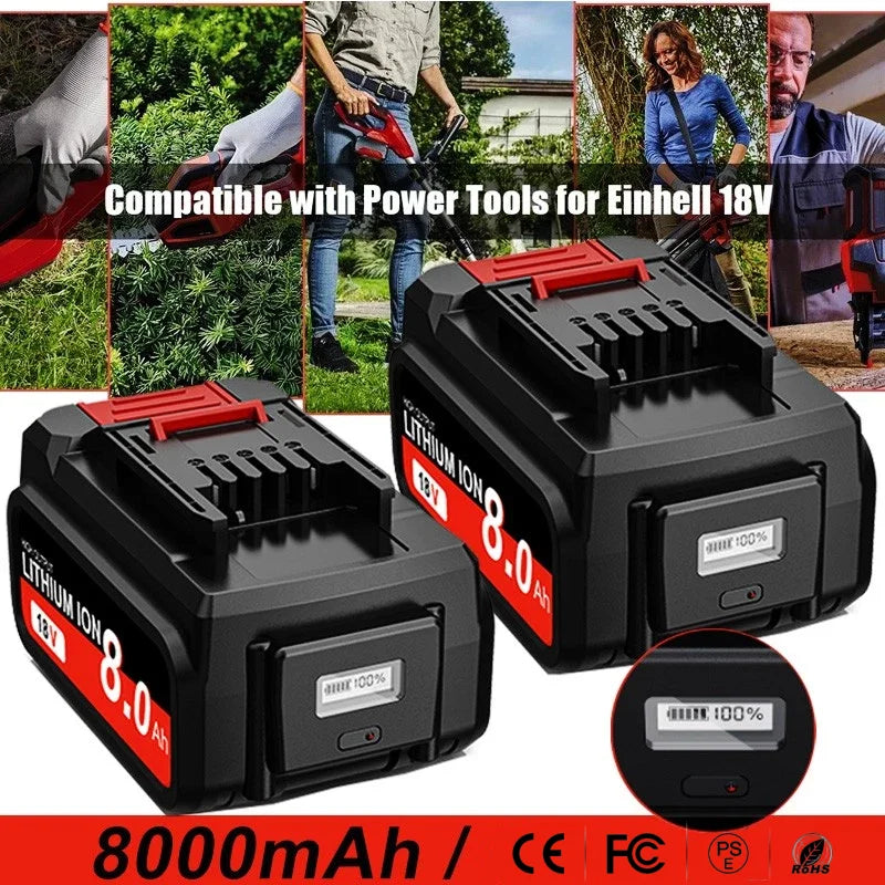 For EINHELL EIN18C2 18V 8.0Ah Battery Li-ion Replacement Bat