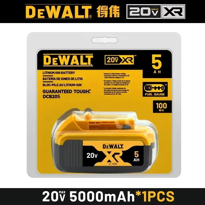 100% Original Dewalt 20V Battery 6.0Ah 5.0Ah DCB206 DCB205 20V Dewalt Power Tool Replacement Battery DCB200 DCB184 Fast Charger