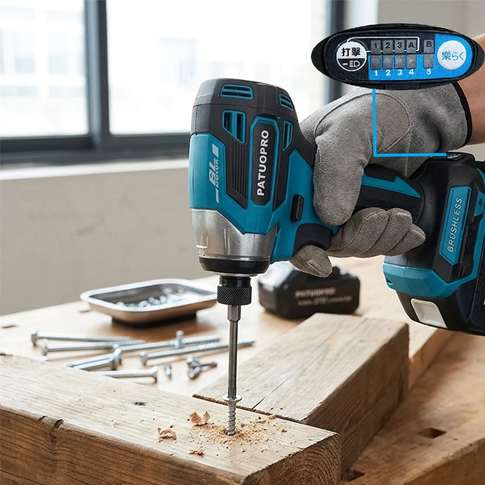 5-Speed Cordless Compact Impact Driver Kit 1/4 Inch Electric
