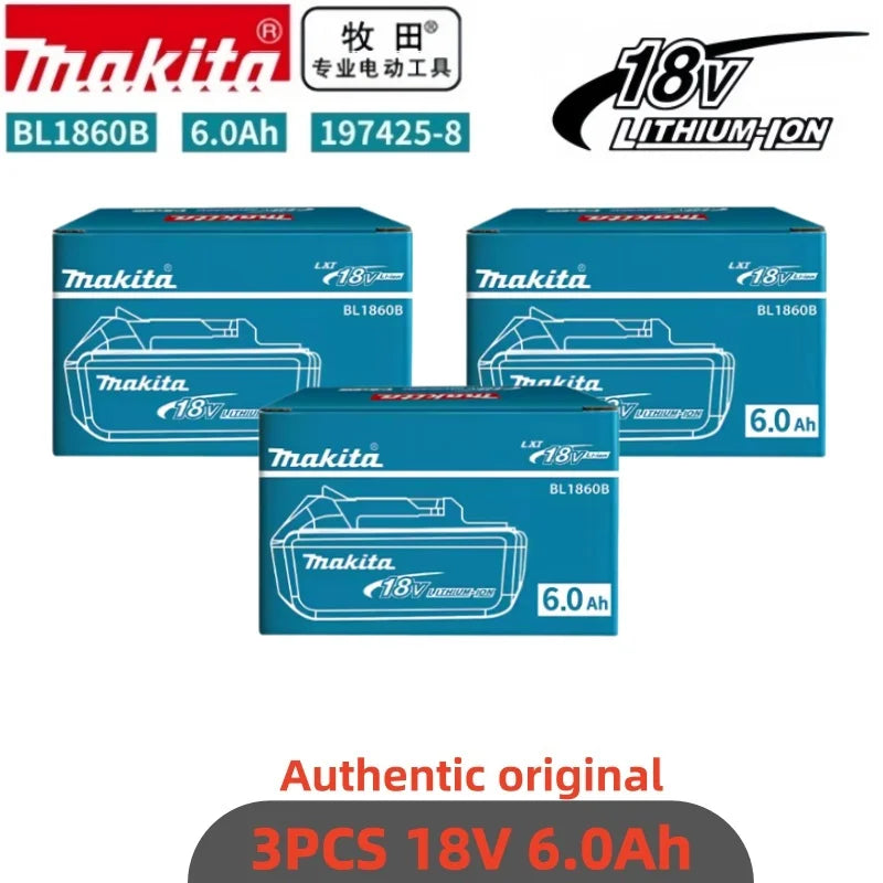 100% Genuine 6AH Makita BL1860 18V Battery Power Tools Li-ion Replacement LXT BL1850 BL1840 for 18V Screwdriver with BMS 18V