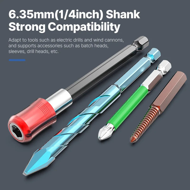 LIDIAO Magnetic Hex Bit Extension Bar Hexagonal Handle Red T