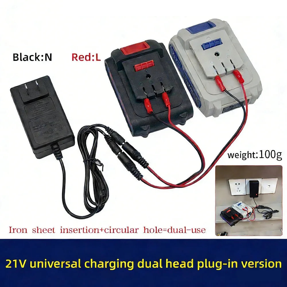 New 18/21V/24V Lithium Dual-head Charger Overload Protection Universal Lithium Battery Charger Battery Charger