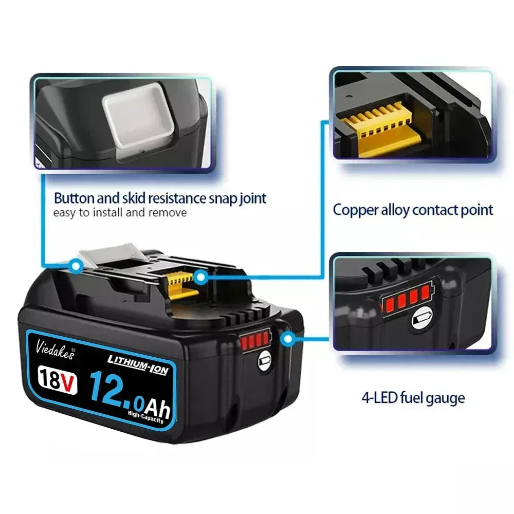 NEW Original For Makita 18V Battery 12000mAh Compatible with