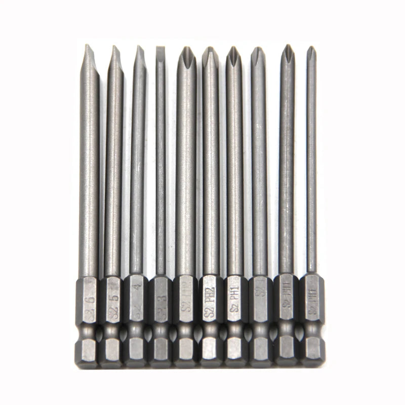 10pc Cross 100mm Hexagonal Handle Screwdriver Set Magnetic S