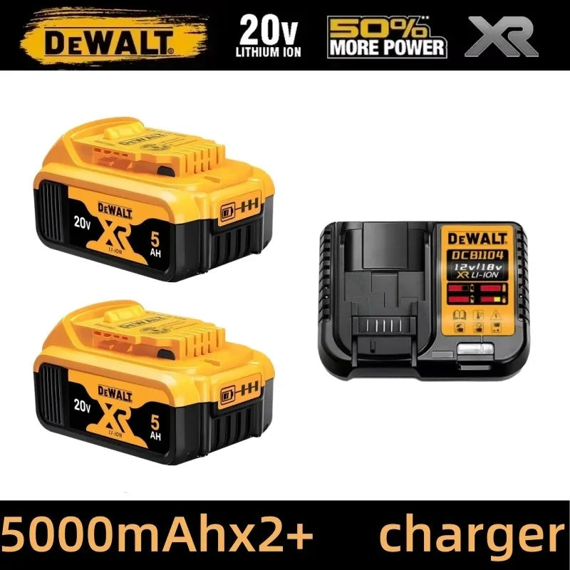 Original 100% Dewalt 20V XR Battery Power Tools DCD805 Dewalt 20V Battery DCB206 6000mAh DCB205 5Ah DCB184 DCB1104 Fast Charger