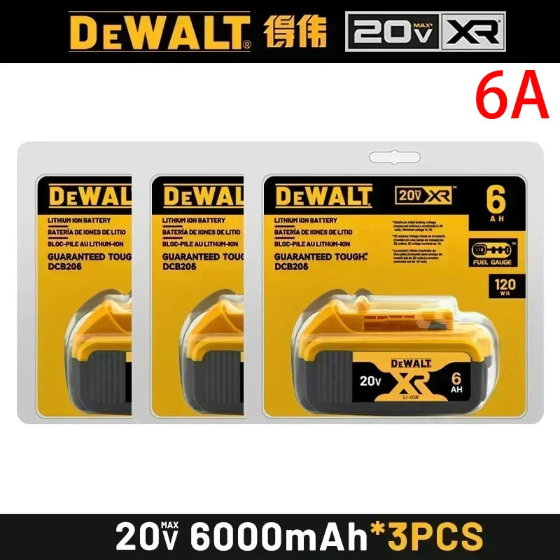 100% Original Dewalt 20V Battery 6.0Ah 5.0Ah DCB206 DCB205 2