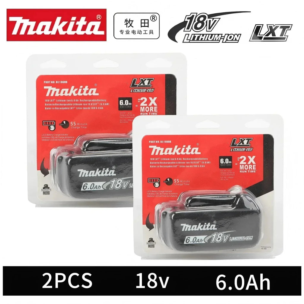 Makita 18V 6Ah Power Tools Battery Original Genuine for Makita 18V BL1830B BL1840B BL1850B BL1860B Replacement Lithium Batteries