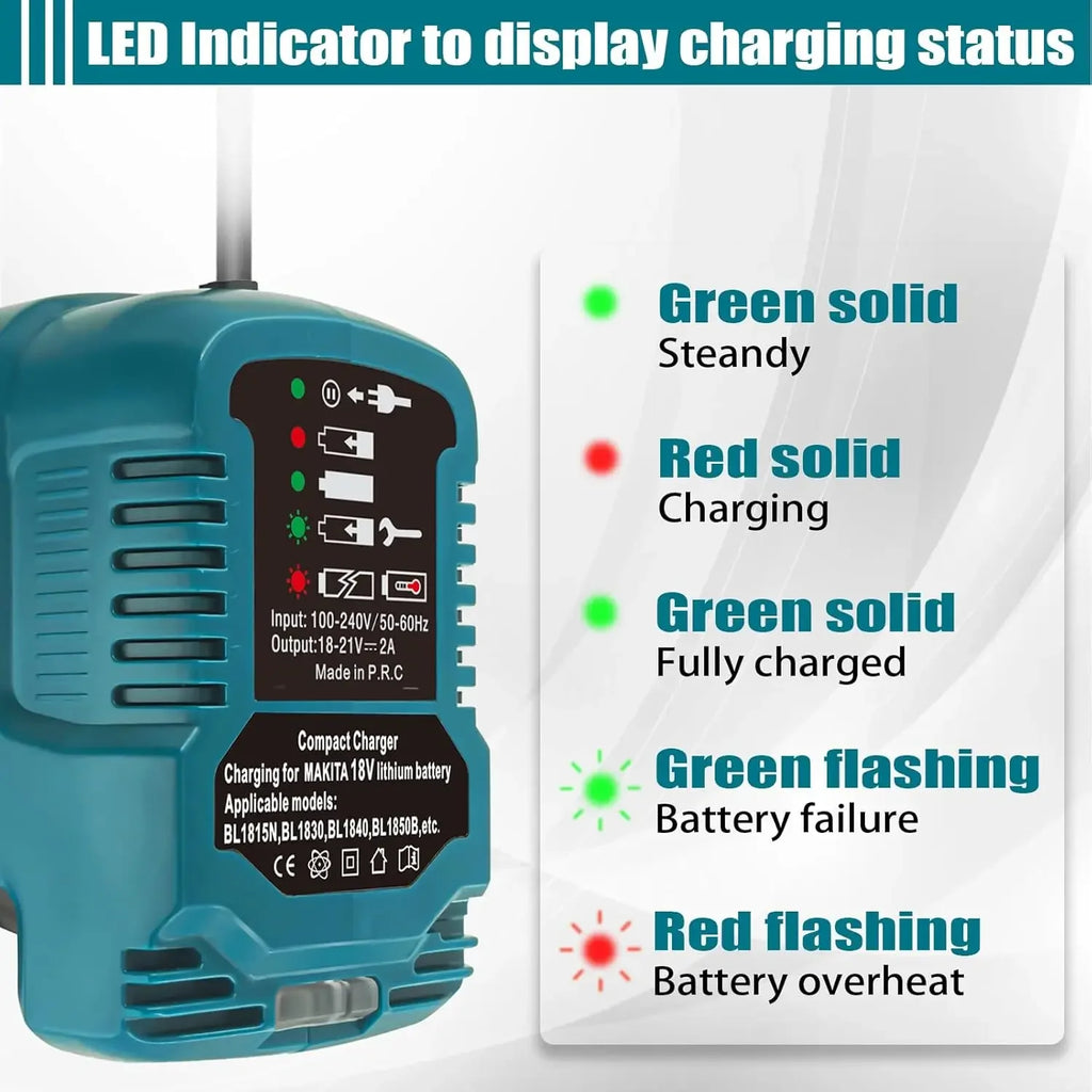 For Makita Mini Compact Car Charger 18V LXT Battery BL1860 B
