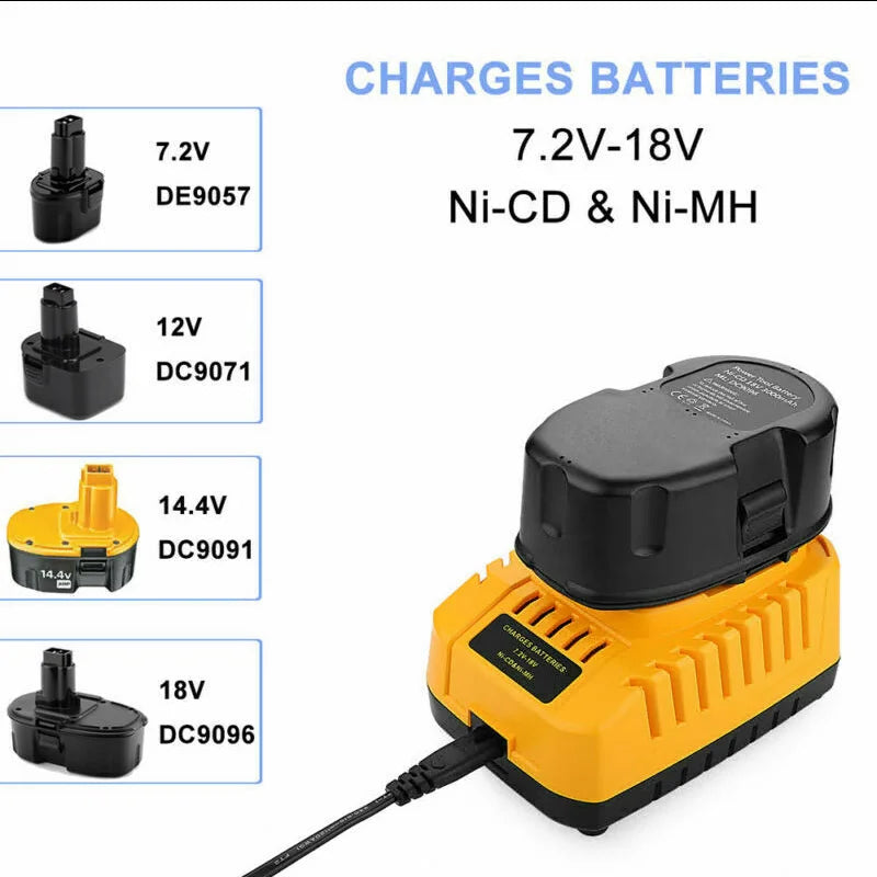 EU Plug Replacement Charger For Dewalt DC9310 7.2V-18V Nicad
